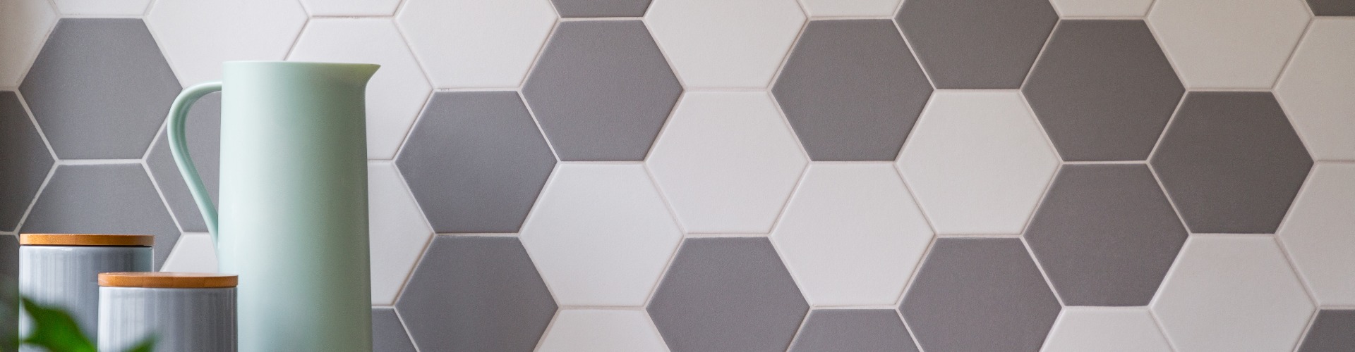 Honeycomb wall tiles and worktop